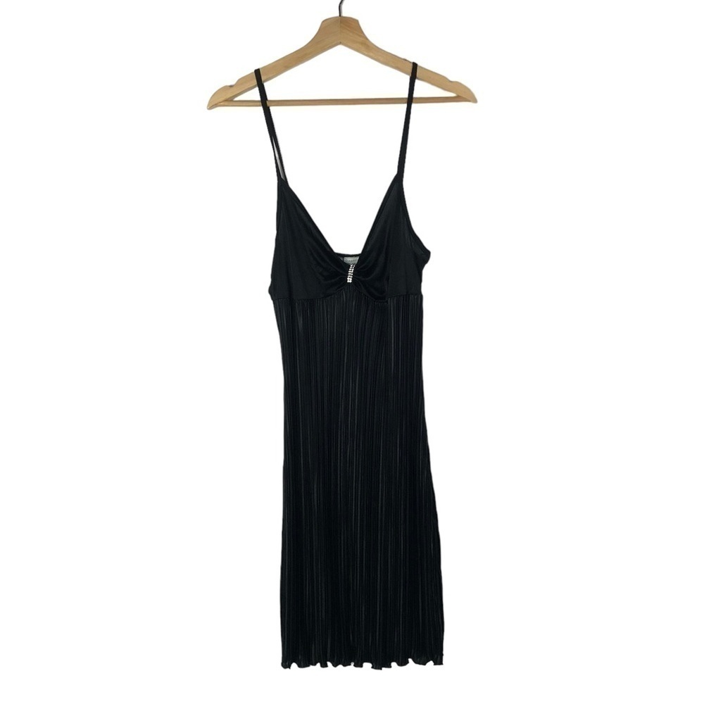 Closet‎ Y2K Black Pleated Babydoll Satin Slip L